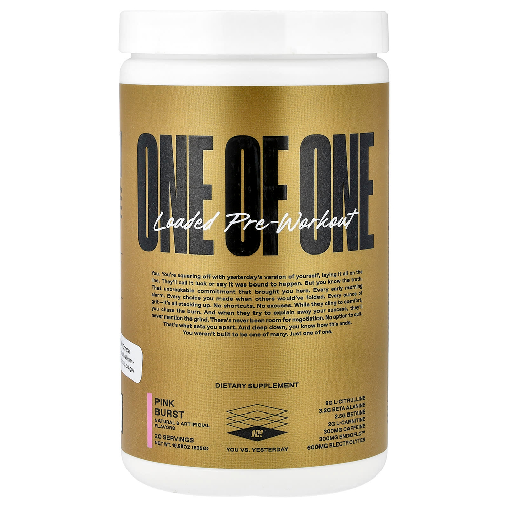 ONE OF ONE, Loaded, предтренировочный комплекс, розовый, 535 г (18,88 унции)