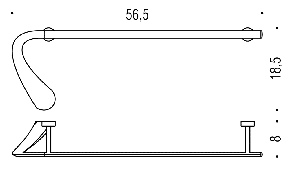 Полотенцедержатель 56см Colombo Link  B2473, хром схема