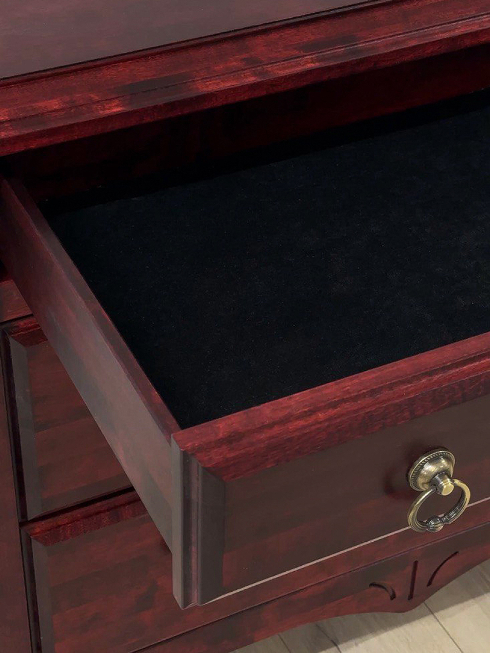 Комод Джоли, 110х50х94, из массива березы, с ящиками, красный, MAKOSA