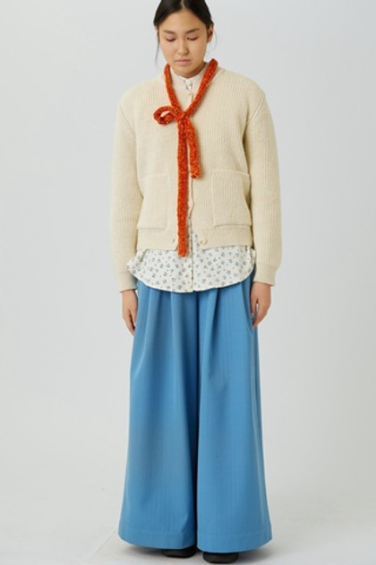 Шарфик из плюшевой пряжи терракотовый