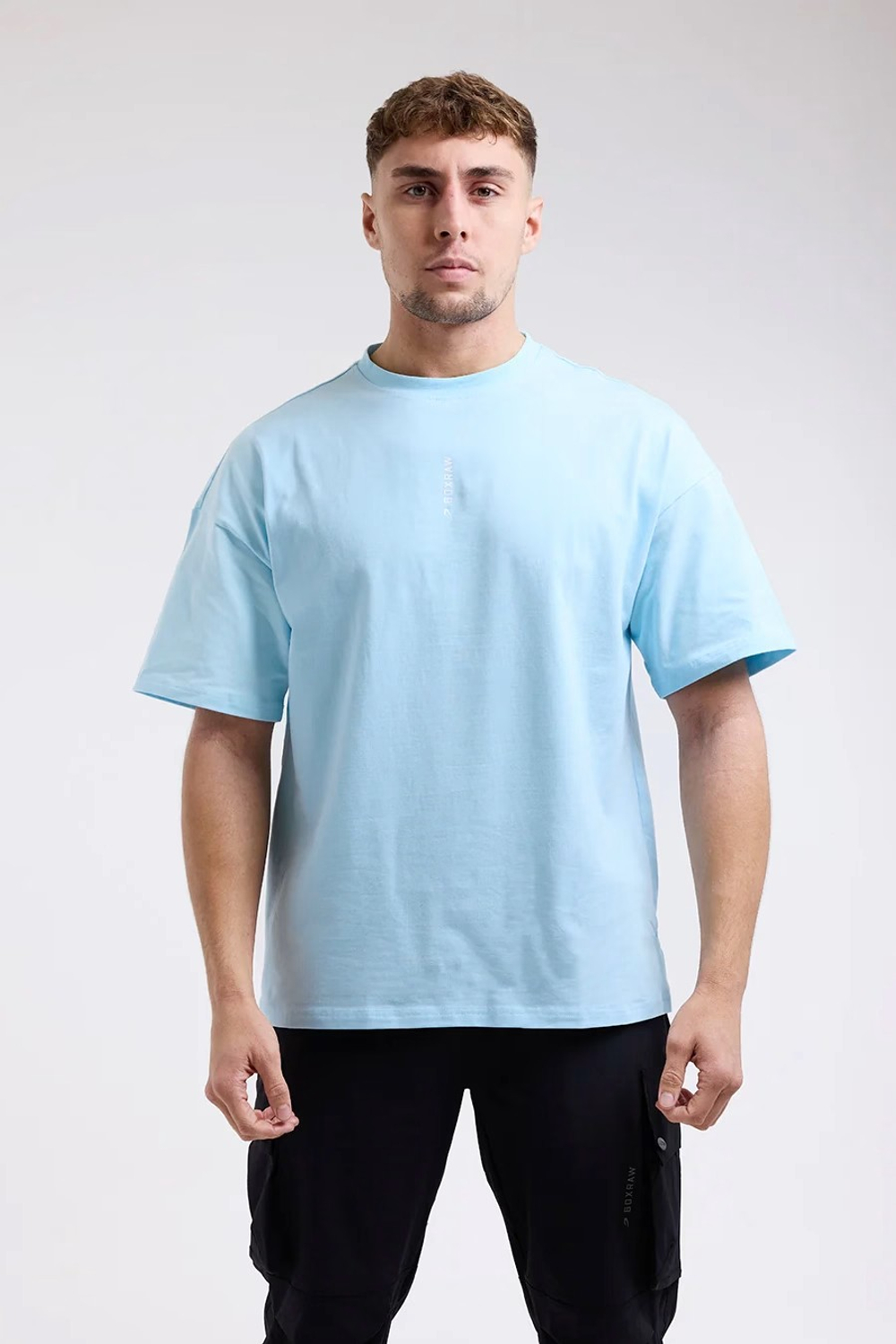 Футболка BOXRAW Lineal Oversized голубая