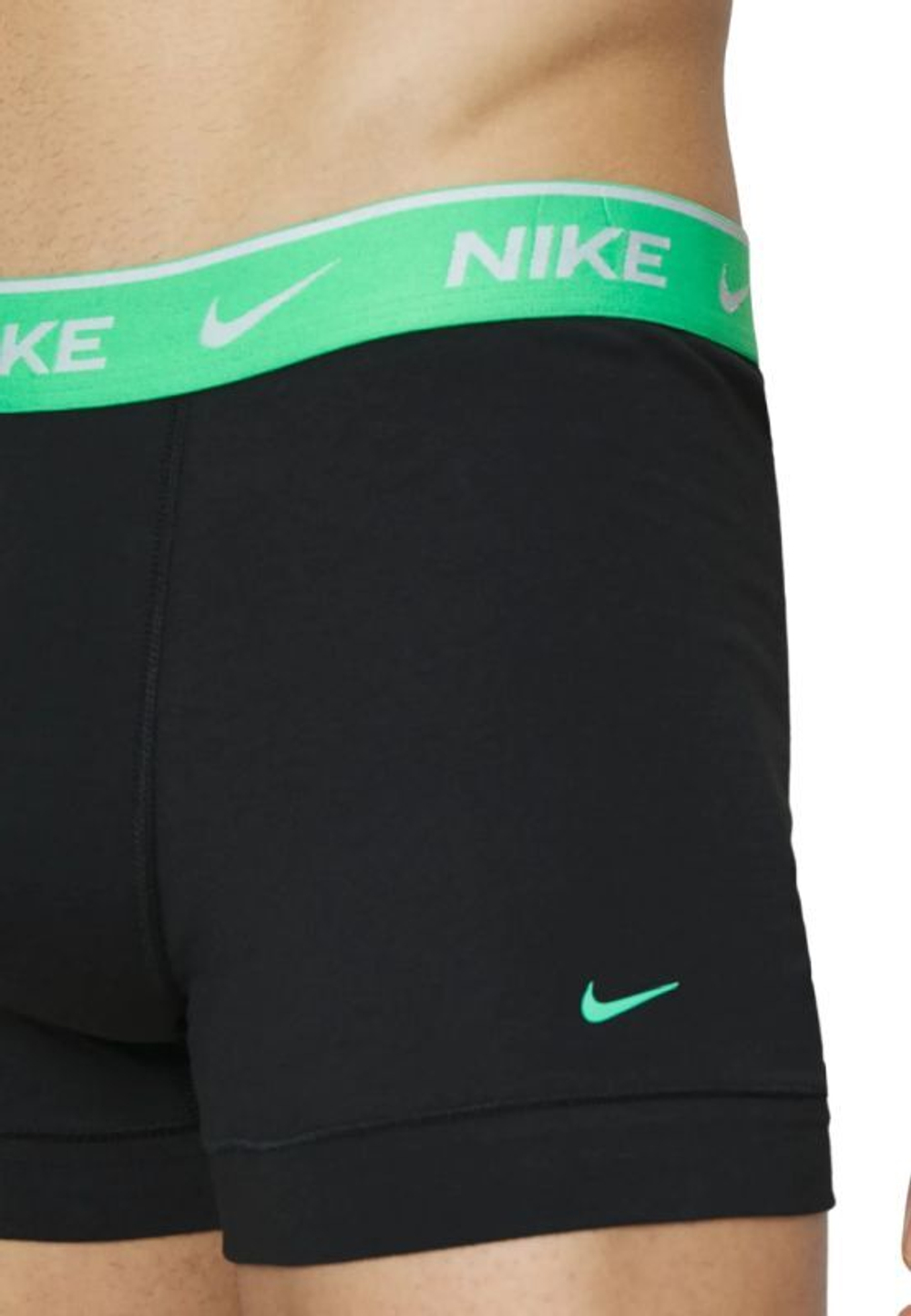 Боксерки теннисные Nike Everyday Cotton Stretch Trunk 3P - black/sea coral/platinum/electric algae