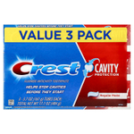 Crest, Защита от кариеса, зубная паста против кариеса с фтором, обычная паста, 3 тюбика по 161 г (5,7 унции)