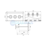 АД.02.3-01 Адаптер для трех сенсорных пьезокнопок ПК.01 пленка (прямоугольная лицевая)