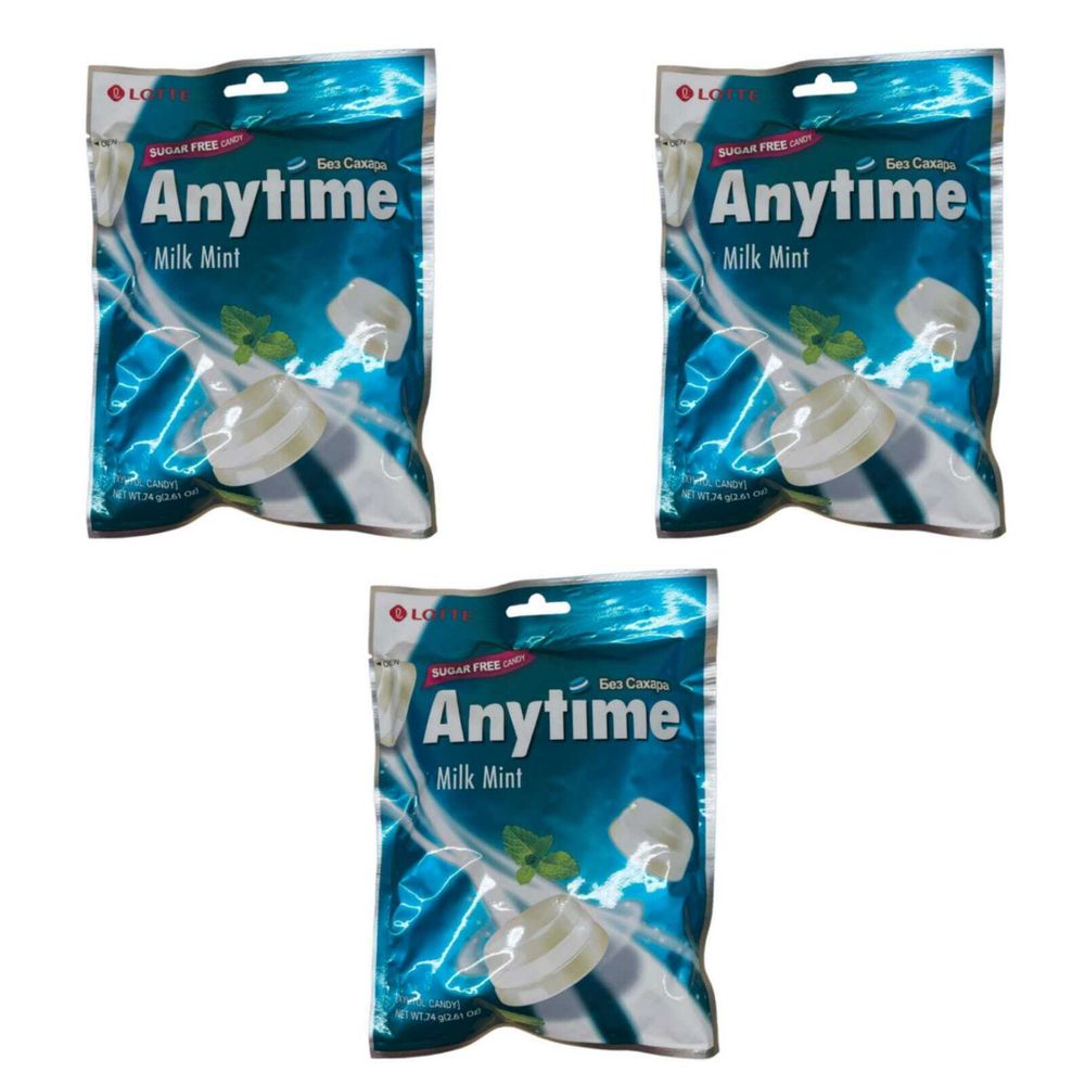 Леденцы Lotte Anytime Milk Mint без сахара 74 г