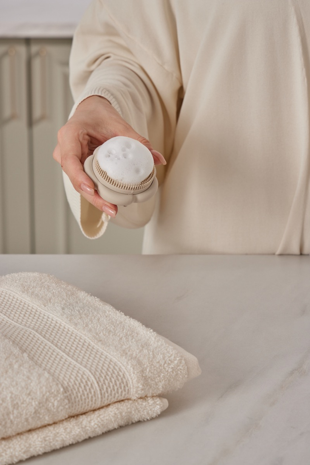 Мочалка для мытья головы и тела, Лён