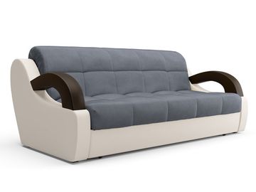 Диван Мадрид 1,8 - Velutto 32 серый/беж кожзам/ коричневая накладка