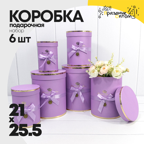 Коробка 21х25.5 см Набор 6 шт "Flowers For You" (Серебряный)
