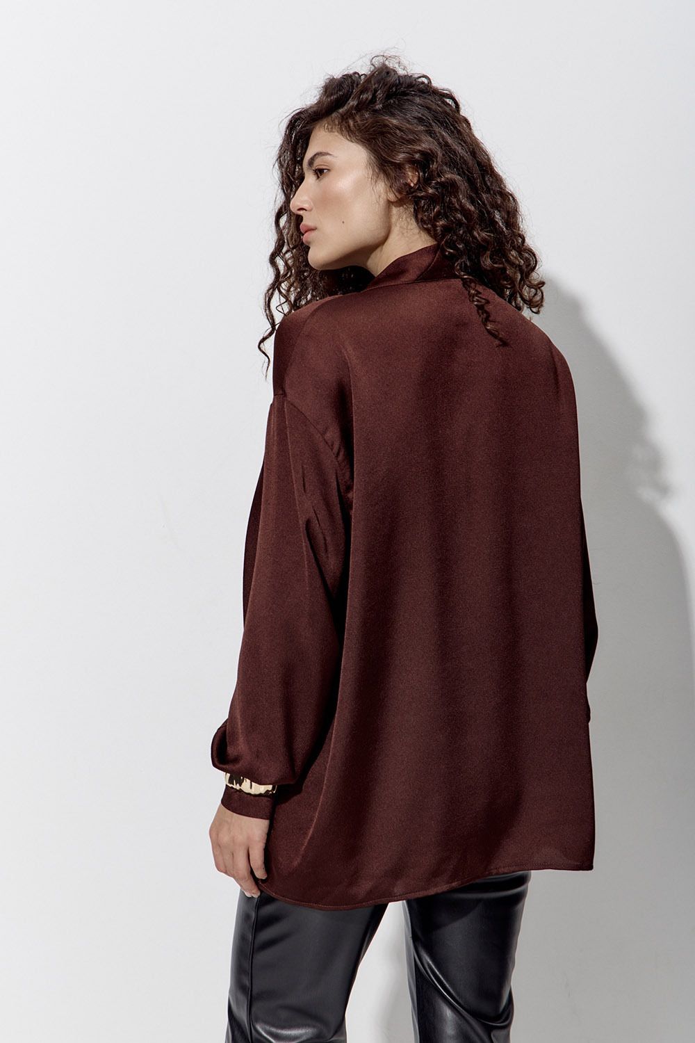 Блуза из шифона шоколадного цвета