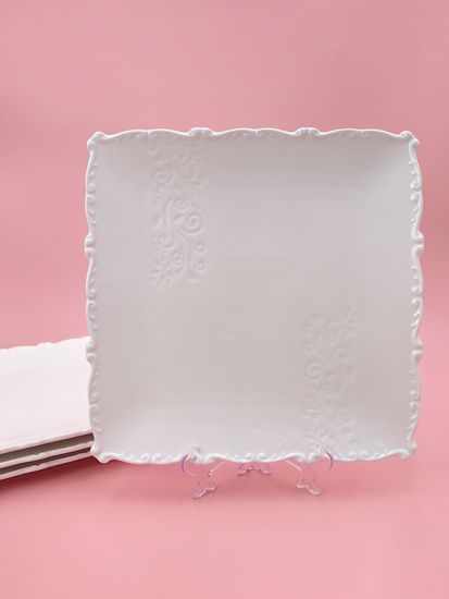 Тарелка обеденная 26 см. квадратная, набор 4 шт. "Орнамент"