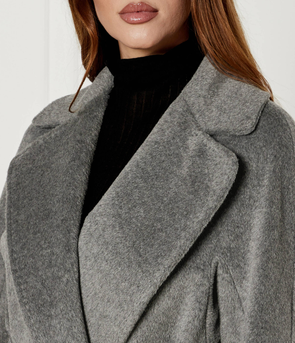 Хлопковое пальто Weekend MaxMara - серый(250161026)