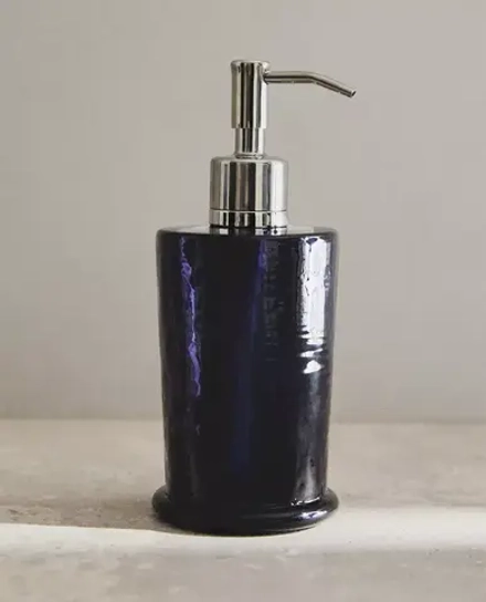 ZARA HOME ДОЗАТОР МЫЛА ИЗ СТЕКЛА СИНЕГО ЦВЕТА, СИНИЙ