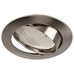 Светильник встраиваемый ЭРА KL1A SN/1 под лампу MR16 GU5.3 поворотный сатин никель | Литые встраиваемые светильники