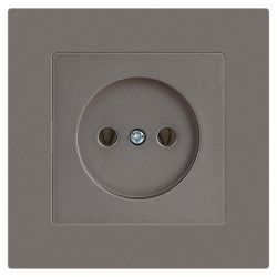 Розетка Intro Accent 6-201-09 2P 16А-250В IP20 СУ AL/CU титан | Intro