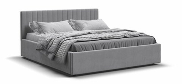 Ронда Кровать+ПМ 160 Велюр Монолит сталь
