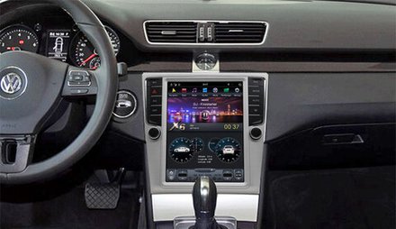 Магнитола для Volkswagen Passat 2005-2015 (B6, B7, CC) - Carmedia ZF-1012-Q6 вертикальный экран в стиле "Тесла" на Android 11, 8Гб+128Гб, CarPlay, 4G SIM-слот