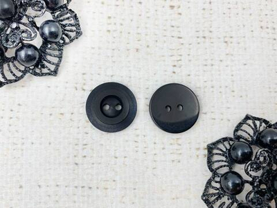 Пуговицы, d 1,5 см, 2 прокола, чёрный