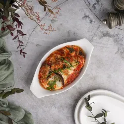 Блюдо овальное 21,5*11,5 см h3,5 см с ручками белое фарфор P.L. Proff Cuisine [9]