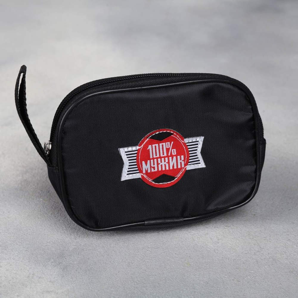 Подарочный набор дорожный для обуви «100% мужик»: щётка 2 шт., губка, лопатка