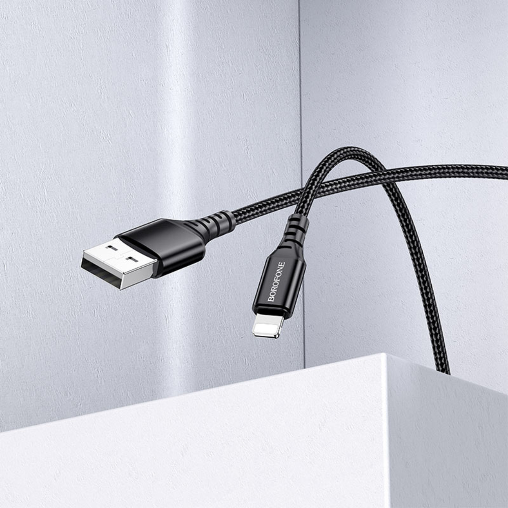 Кабель для зарядки Borofone BX54 USB-A - Lightning, 2.4A, 1м, быстрая зарядка, черный