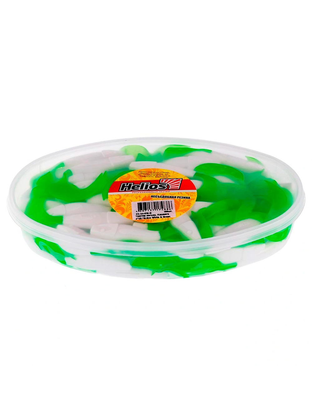 Твистер несъедобный Helios Kasandra 4"29/10,9см Lime 100шт. (HS-34-008-N)