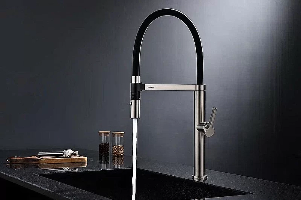 Смеситель для кухни Paulmark Leader Le214101-BS брашированная сталь