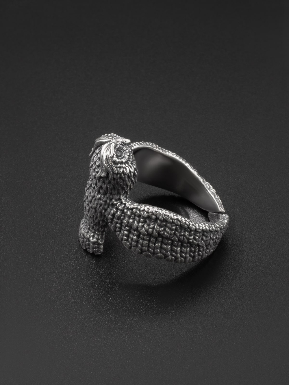 Сова — кольцо из серебра