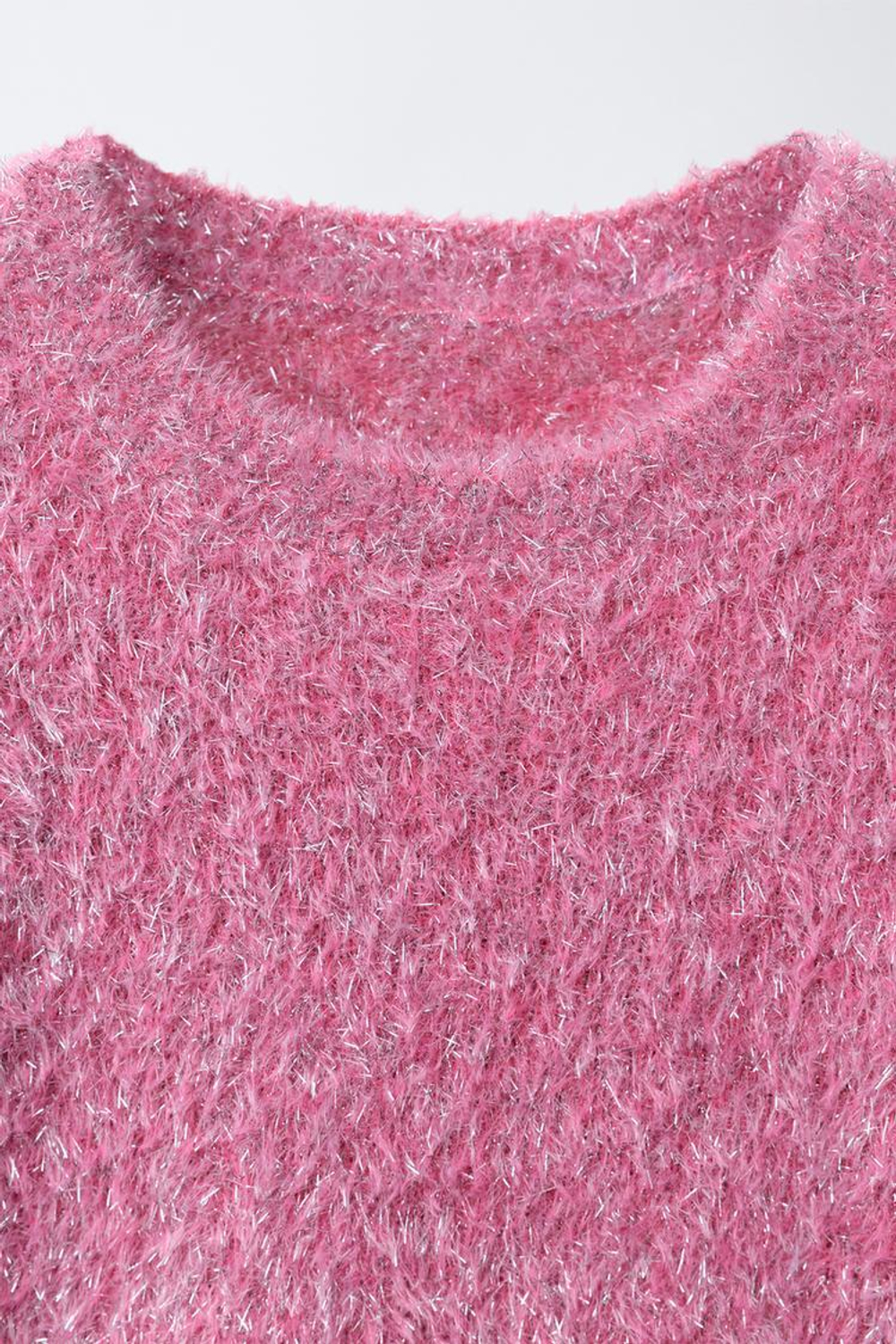 ZARA СВИТЕР ИЗ ВОРСИСТОГО ТРИКОТАЖА С БЛЁСТКАМИ, РОЗОВЫЙ
