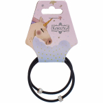 Резинки для волос 2шт «ЕЖЕВИКА», бусинки, цвет черный, d-5см (Подвес Кокетка Единорог)