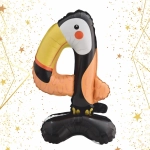 Шар фольгированный 23» (58 см) Цифра 4"Мир зверят»