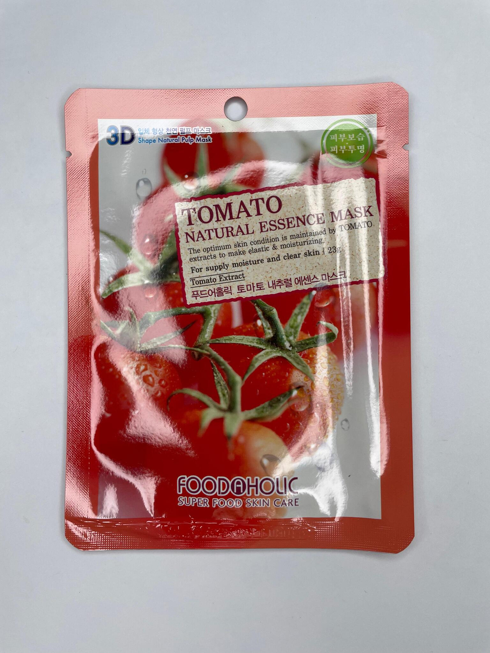 FOODAHOLIC NATURAL ESSENCE MASK #TOMATO 3D Маска для лица с  экстрактом томата 23г
