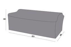 Защитный чехол на диван Капучино, трехместный 221×89×80 см, цвет серый