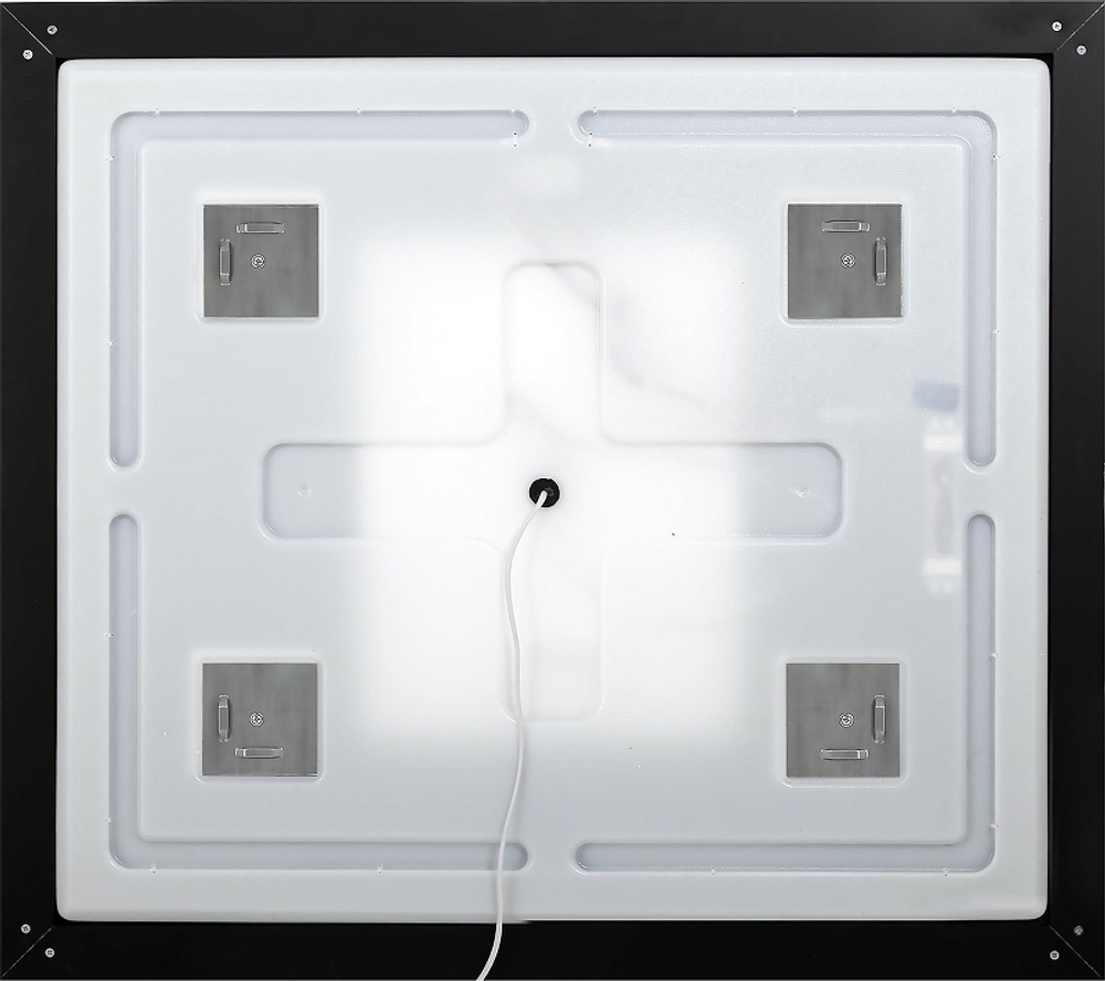 Зеркало BelBagno Kraft 88.5 SPC-KRAFT-885-785-TCH-WARM-NERO с подсветкой с подогревом Черное с сенсорным выключателем