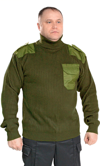 Джемпер оливковый с горловиной