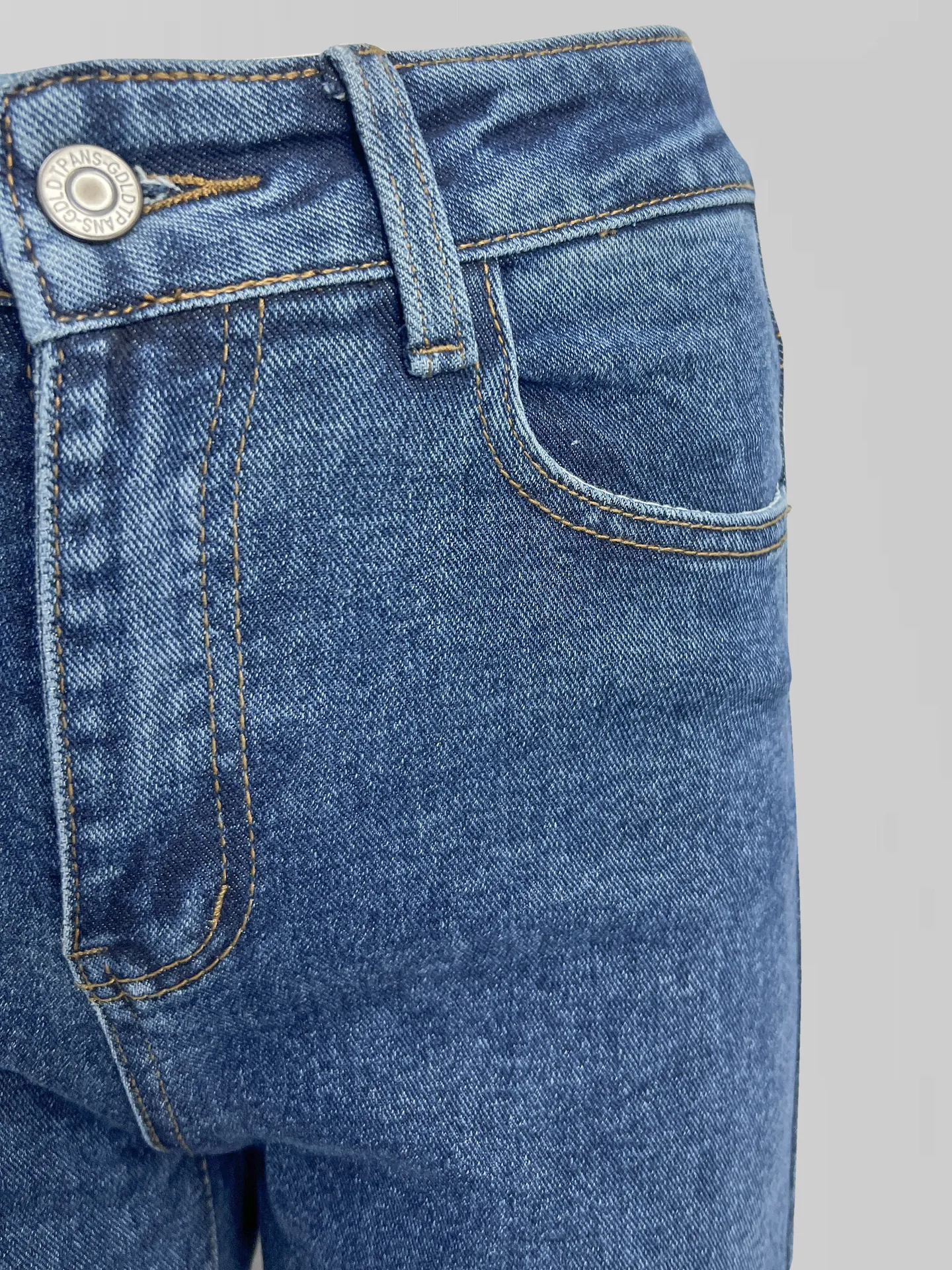 Джинсы Denim 6020 широкие трубы с разрезами по бокам внизу