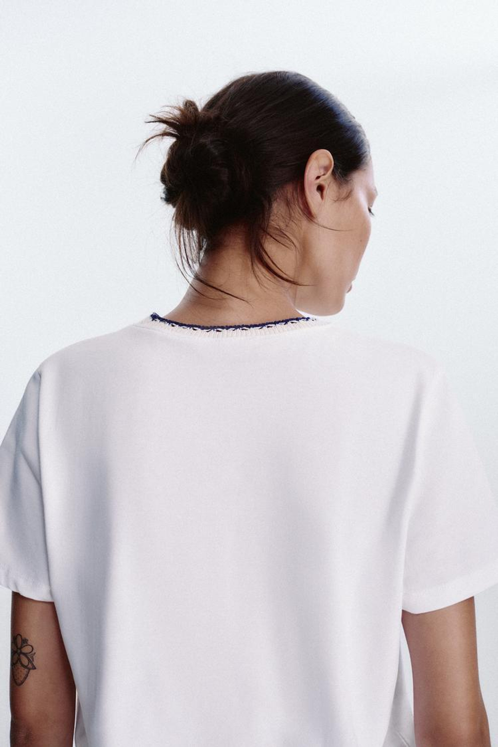 ZARA ФУТБОЛКА С НАДПИСЬЮ, СИНИЙ/БЕЛЫЙ