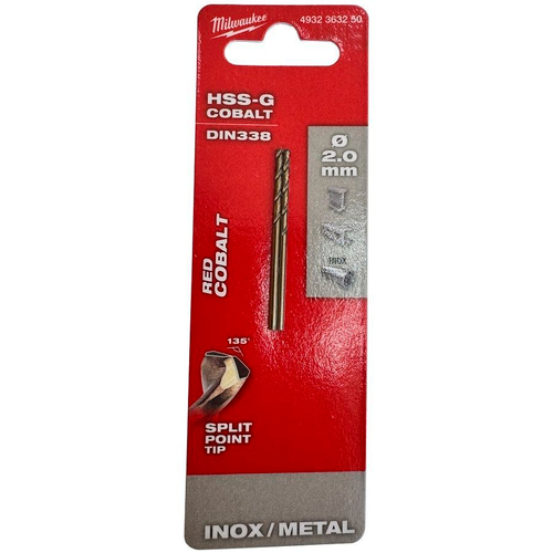Сверло по металлу Milwaukee HSS-CO 2,0мм (2шт)