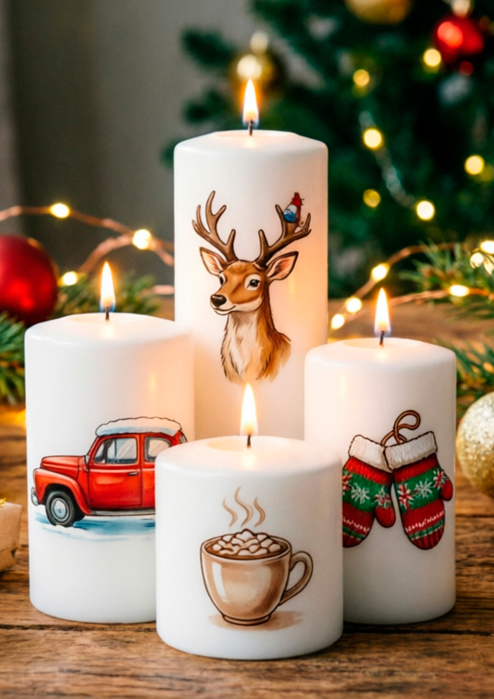 Трансфер переводной - декаль для свечей и гипса новый год 005 А5