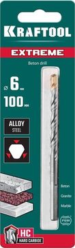KRAFTOOL Extreme, 6 х 100 мм, трехгранный хвостовик, сверло по бетону (29166-100-06)