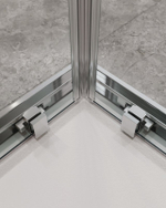 Душевой уголок Cezares MOLVENO-AH-21-80+20-C-Cr-IV, 100х80х195, профиль хром, стекло прозрачное