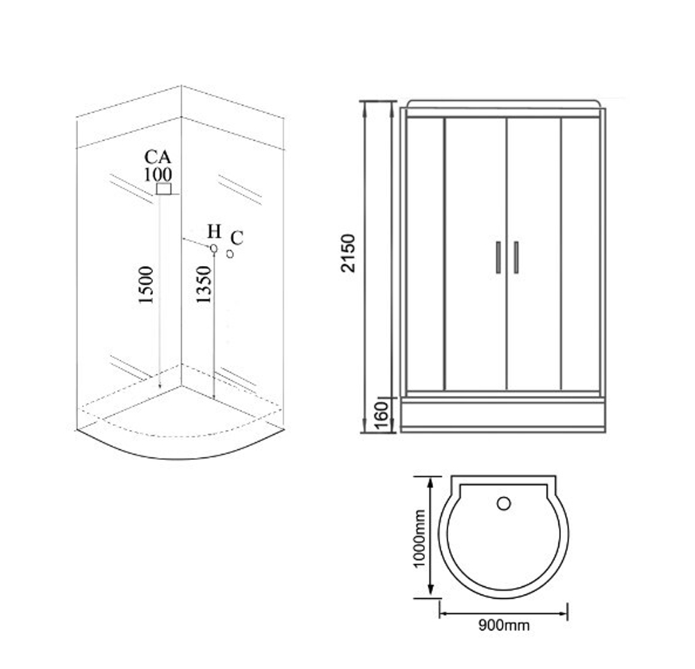 Душевая кабина 100x90 GROSSMAN GR-140