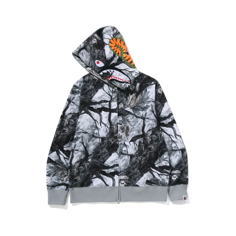 A Bathing Ape Bathing Ape Tree Edge Camo Shark Zip Up Худи