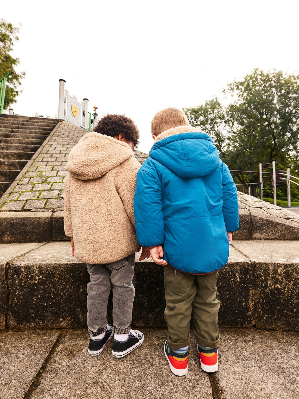 Куртка двусторонняя с капюшоном Next Q60-462, Синий, Бежевый