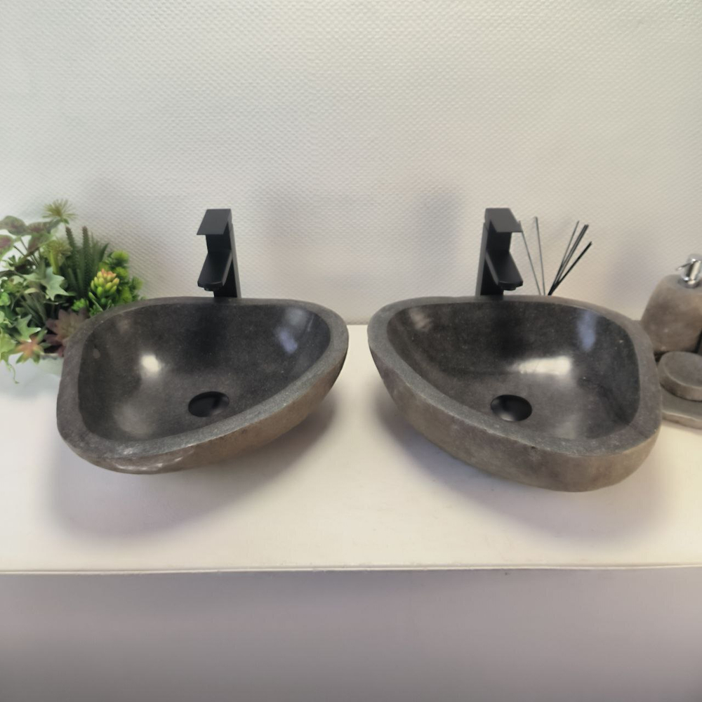 Раковина из речного камня ПАРА! RS-63698 45*41*15 2шт 0126