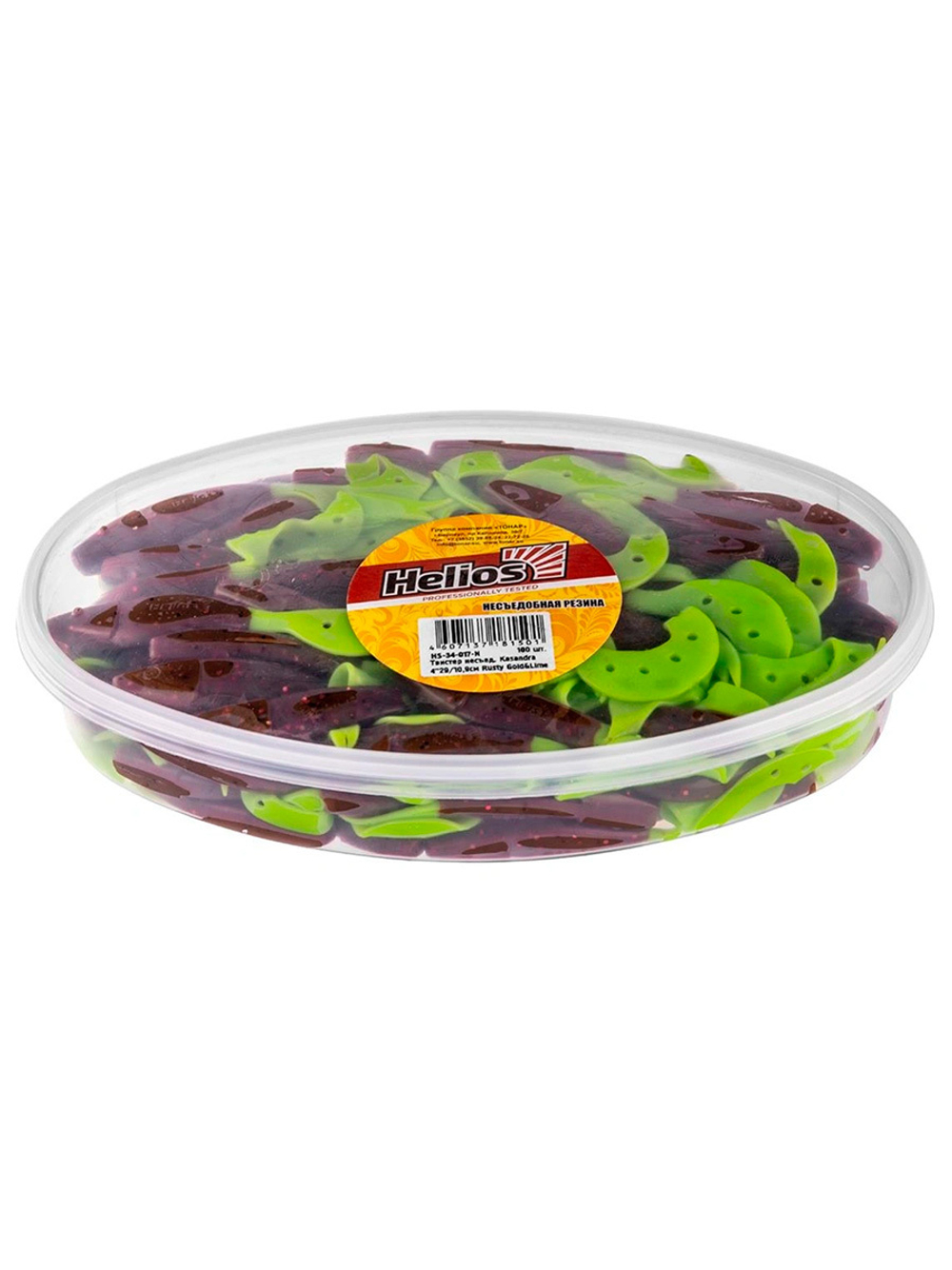 Твистер несъедобный Helios Kasandra 4"29/10,9см Lime 100шт. (HS-34-008-N)