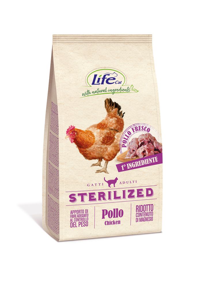 Корм Lifecat Adult Sterilized Chicken для стерилизованных кошек со свежей курицей 400 г