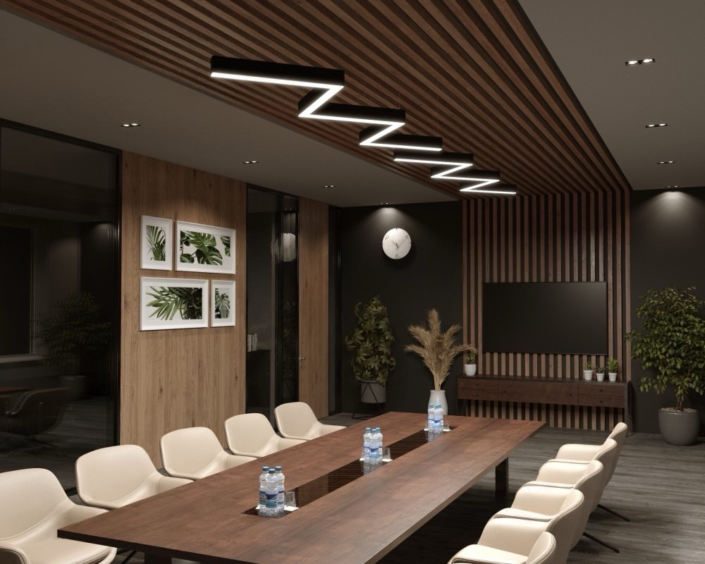 Подвесной LED светильник "ЗигЗаг" LP85-STEPS-L90-5S890 (сегмент 890 мм) 115Вт 5000К 10580Лм белый 3098х665х80мм DIOLUM