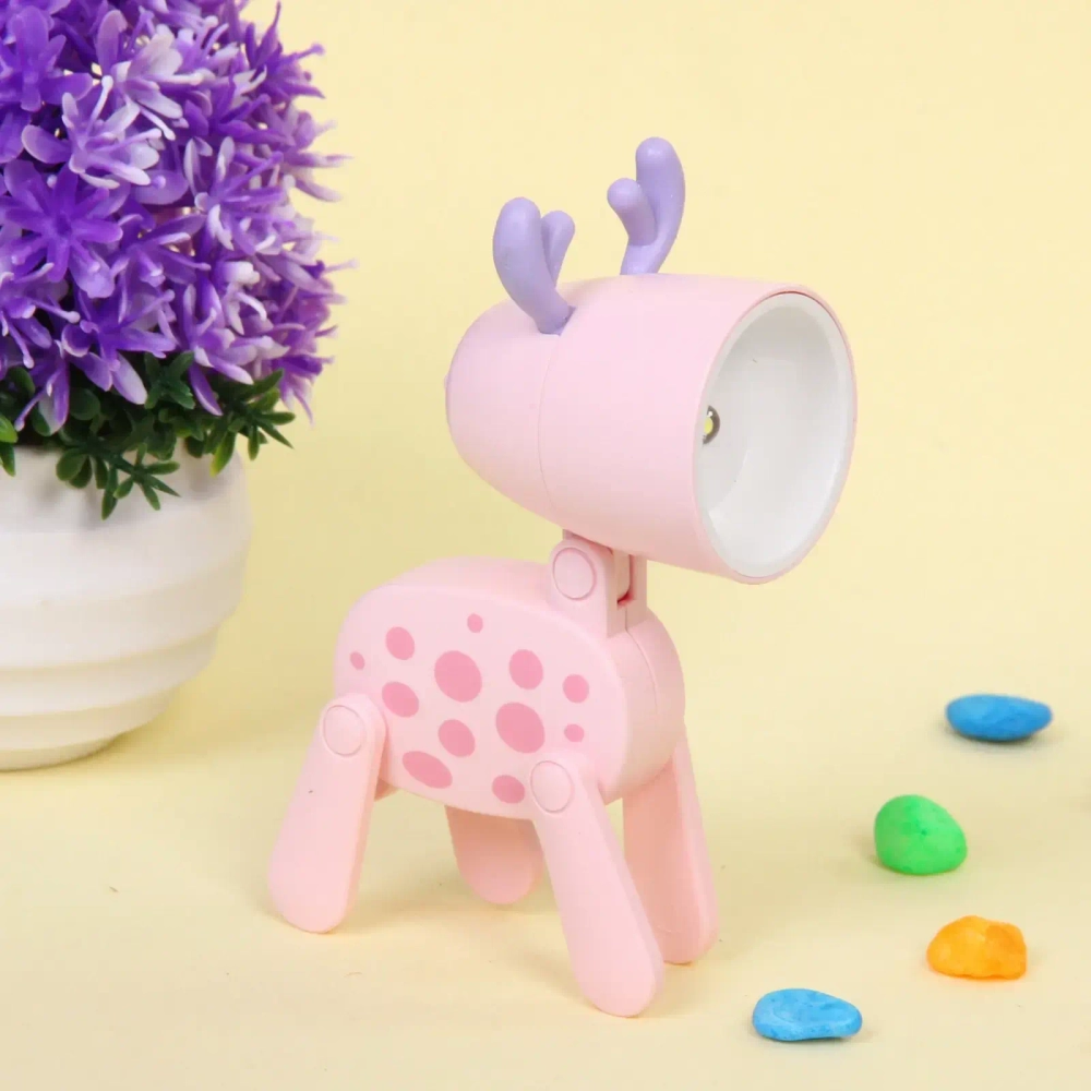 Настольная лампа «Sweet - Жирафик» LED 5,5*5,5*9,6 см, батарейки AG3 0.2W, Розовый