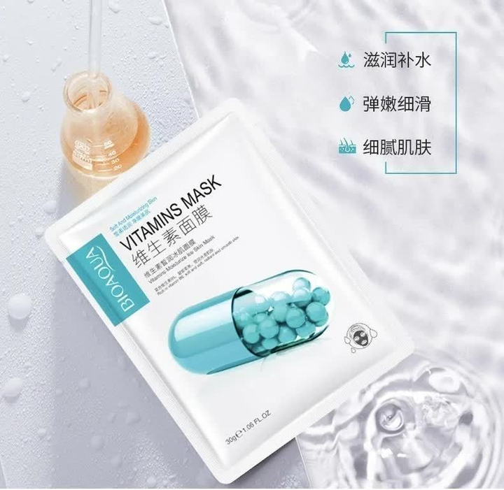 Маска для лица BioAqua Vitamins тканевая Увлажняющая Охлаждающая Moisturize Ice Skin Mask 30 г