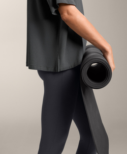 Oysho Футболка с короткими рукавами из смесового хлопка, антрацитовый